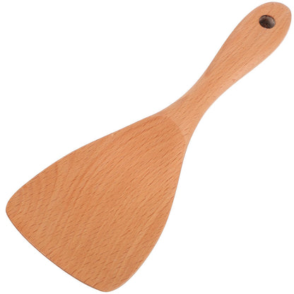 UPKOCH 8.3" Beechwood Rice Paddle - Japanese-Style Non-Scratch Spoon for Rice Cooker & Curry Stirring, Natural Wooden Utensil with Ergonomic Handle