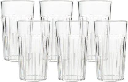 Arrow Home Products 6 oz Clear Plastic Tumblers, Set of 6, BPA Free, Break-Resistant Drinking Glasses for Indoor Use