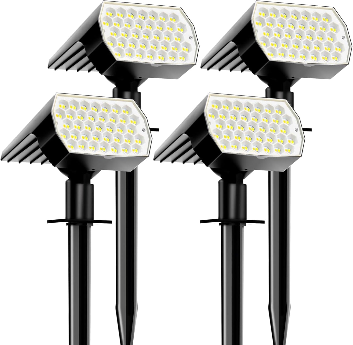 Solar Spot Lights Outdoor Waterproof, 3 Modes Landscape Spotlights, Dusk to Dawn Solar Powered Flood Wall Lights for Outside, Solar Garden Lights for Yard Porch (4PACK)