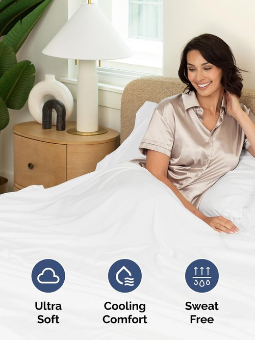 Extra Deep King Sheet Set by Comfy Hotel - 4-Piece Breathable & Cooling Bed Sheets - Fits 18-24 Inch Mattresses - Ultra Soft, Wrinkle & Fade Resistant - Luxurious White Bedding