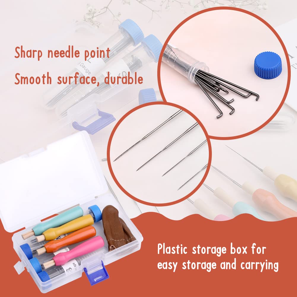 WONVOC 40 PCS Felting Needles Set, 36/38/40/42 Gauge Felting Needles, Felting Supplies Needle Felting Kit for Beginners