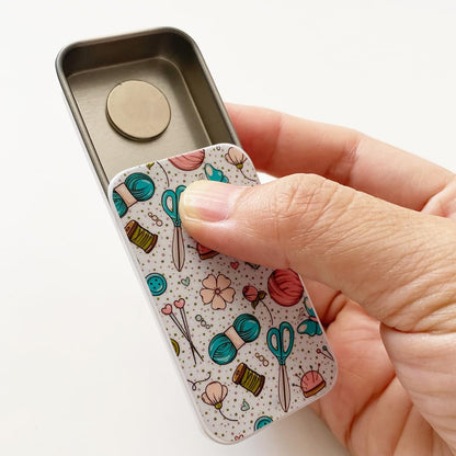 Magnetic Sewing Needle Box Flower Yarn Butterfly Pattern and Adorable Envelope Needle Minder for Cross Stitch Embroidery Needlecraft