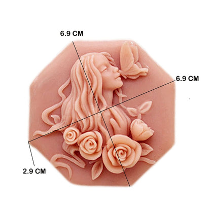 Soap Mold Silicone Soap Molds for Soap Making Craft DIY Handmade Chocolate Candy Cake Mold Hexagon Girl Rose Flower (12358)