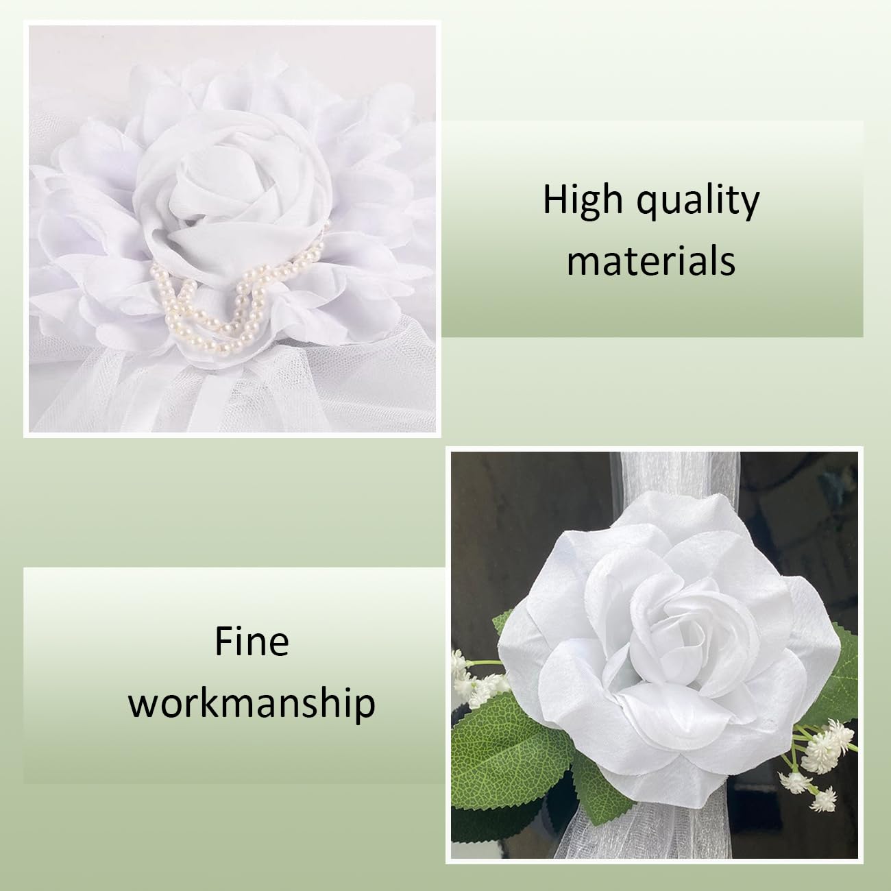 WAYUTO Artificial Wedding Car Decorations Kit - Flowers, Ribbon Bows & More for Wedding Party