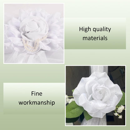 WAYUTO Artificial Wedding Car Decorations Kit - Flowers, Ribbon Bows & More for Wedding Party