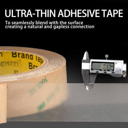 HUTIXI 300LSE Double Sided Tape, 0.39in×45ft Clear Adhesive Mounting Tape Heavy Duty, Removable Picure Hanging Strips, Transparent Scrapbook Stickers, Thin Sticky Tape for Craft, Poster, LED Strips
