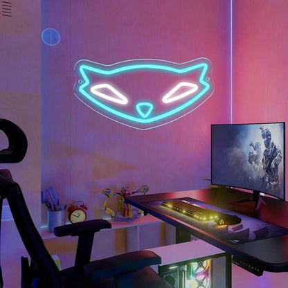 MOERBENCHI Sly Raccoon Neon Sign Thieves Game Neon Sign for Wall Decor, Dimmable LED Lights for Bedroom Man Cave Party Bar Gamr Room Background Decoration, Gamer Gifts for Teenage