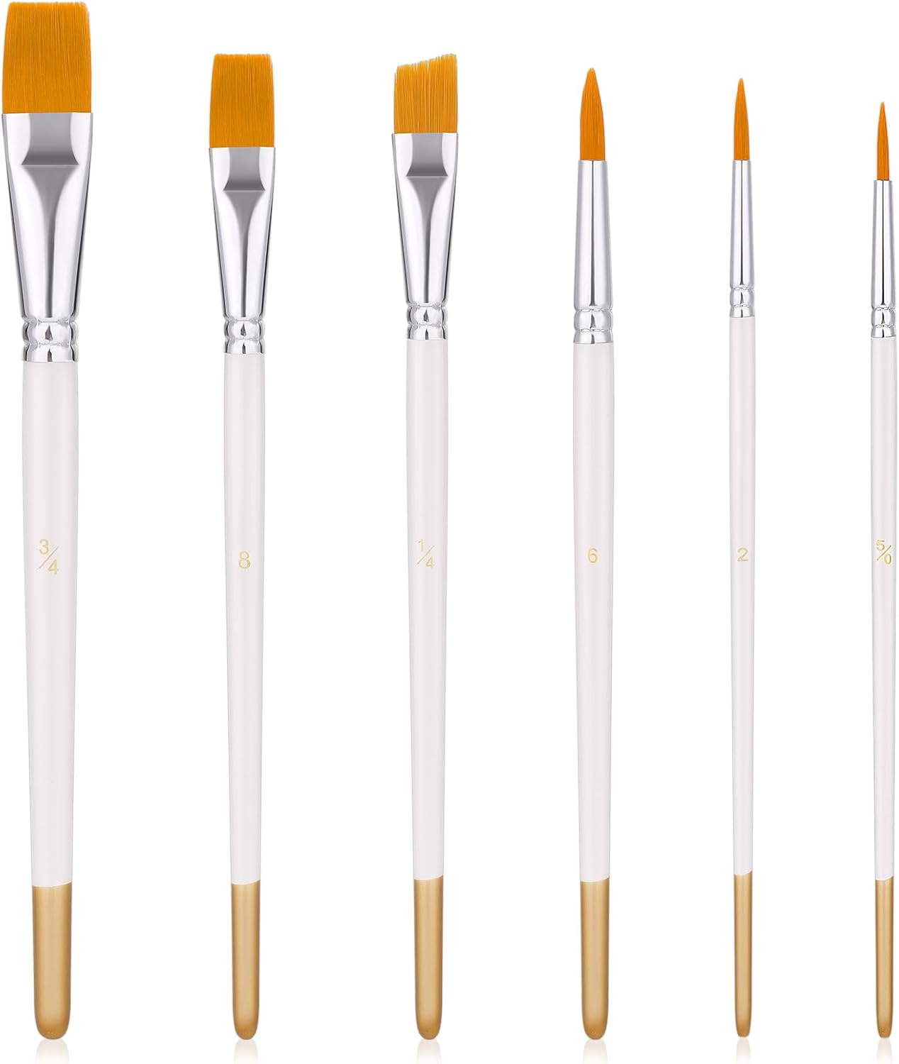 Cake Painting Brushes, 6Pcs Food Paint Brush with White Pole Nylon Hair for Cake Decorating, DIY Multifunction Cookie