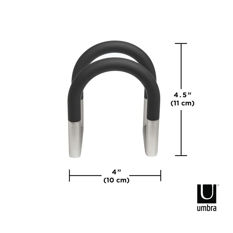 Umbra Swivel Napkin Holder With Dual Chrome Soft Touch Swivels - Heavy-Duty Kitchen & Dining Room Paper Storage - Stores a Bulk Amount of Napkins and Accommodates Any Amount, Black/Nickel