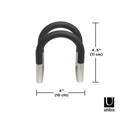 Umbra Swivel Napkin Holder With Dual Chrome Soft Touch Swivels - Heavy-Duty Kitchen & Dining Room Paper Storage - Stores a Bulk Amount of Napkins and Accommodates Any Amount, Black/Nickel
