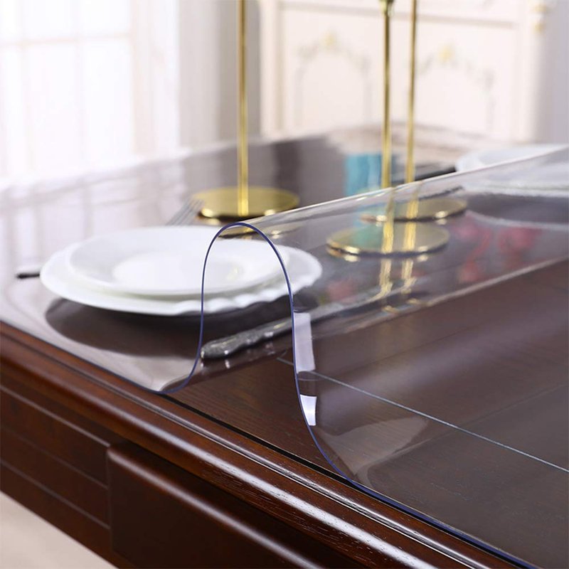 1.5 mmThick Easy Clean Non-Slip 42x86 in Clear Plastic Table Cover Protector Crystal PVC Desk Pad Mat Wooden Furniture Surface Protection Apply to Picnic Table Conference Table Waterproof Rectangular