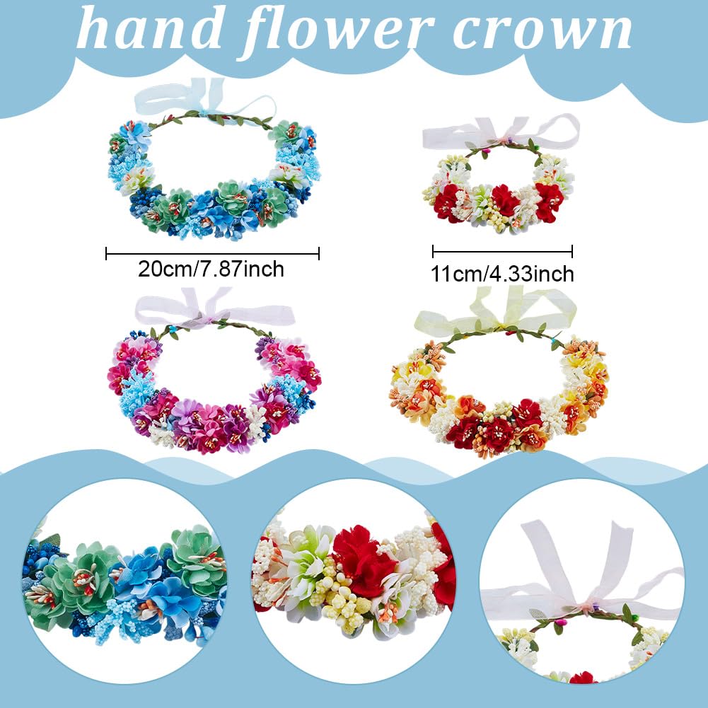 ACRNIGHEET 20 Sets DIY Flower Crown Making Kit, Gorgeous Flowr Crowns Kit, Fairy Party Favors Floral Headband and Bracelet, Make Your Own Crown Garland Headband for Princess Women Wedding Birthday
