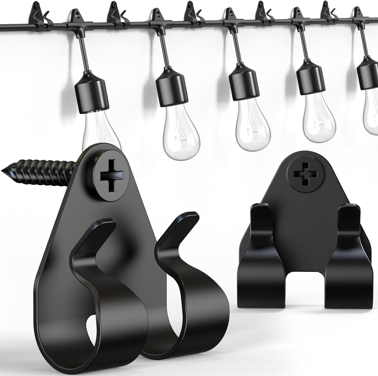 20 Pack Lewufe Outdoor String Lights Clips, Stainless Steel Lights Hanger Hooks for Hanging Christmas Light, Fairy