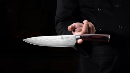 PAUDIN Chef Knife, 8 Inch High Carbon Stainless Steel Sharp Kitchen Knife with Ergonomic Handle, Gift Box for Family & Restaurant
