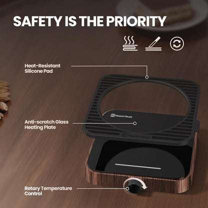 3-Temp Settings,Auto Maestri House Mug Warmer, Electric Coffee Cup Warmer for Desk with Shut Off, Constant Temperature