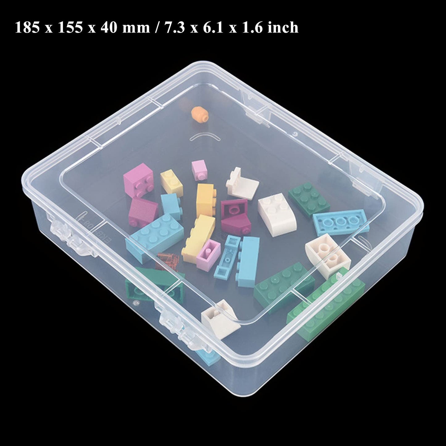 Thintinick 28 Pack Rectangular Mixed Sizes Clear Plastic Storage Containers Box with Hinged Lid for Beads and Other Small Craft Items