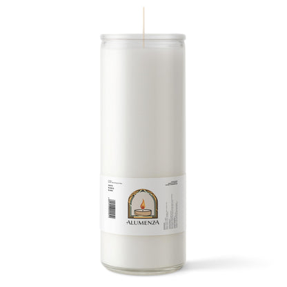 Alumenza Bulk 3 Pack White 7 Day Candles in Glass Jar – Paraffin Wax, Clean Burning Unscented | Large & Tall Devotional Prayer Pillar Candles for Home, Memorial, Spells, Long Lasting