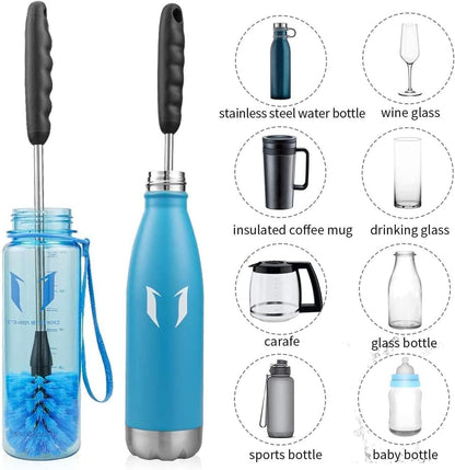 4 Pack Bottle Brush Cleaning Set,Multi-Function Long Handle Bottle Cleaner for Glasswares, Travel Coffee Mugs, Narrow Cup,Straw Cleaning Brush,Food Jars, Sinks, Cup Cover Supplies (4 Pack)