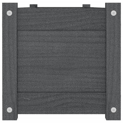 hliofuir Raised Garden Bed Set of 2 in Gray Solid Pinewood 59"x59"x12" Large Elevated Planter Box for Herbs Flowers Outdoor Patio Balcony Gardening