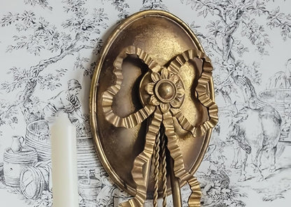 TerkCo Long Gold Wall Candle Sconces Wall Decor Set of 2,Metal Antique Wall Mounted Candleholders, Wall Decoration for Living Room,Dining Room, Bedroom （No Candle）(Gold 3)