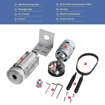 RATTMMOTOR No powered Multi-function Lathe Chuck Spindle Assemblies 895 Motor Rotary Lathe Woodworking Spindle Motor Chuck 50mm for CNC Lathe Grinder machine Table Saw (3 Jaw 50mm)