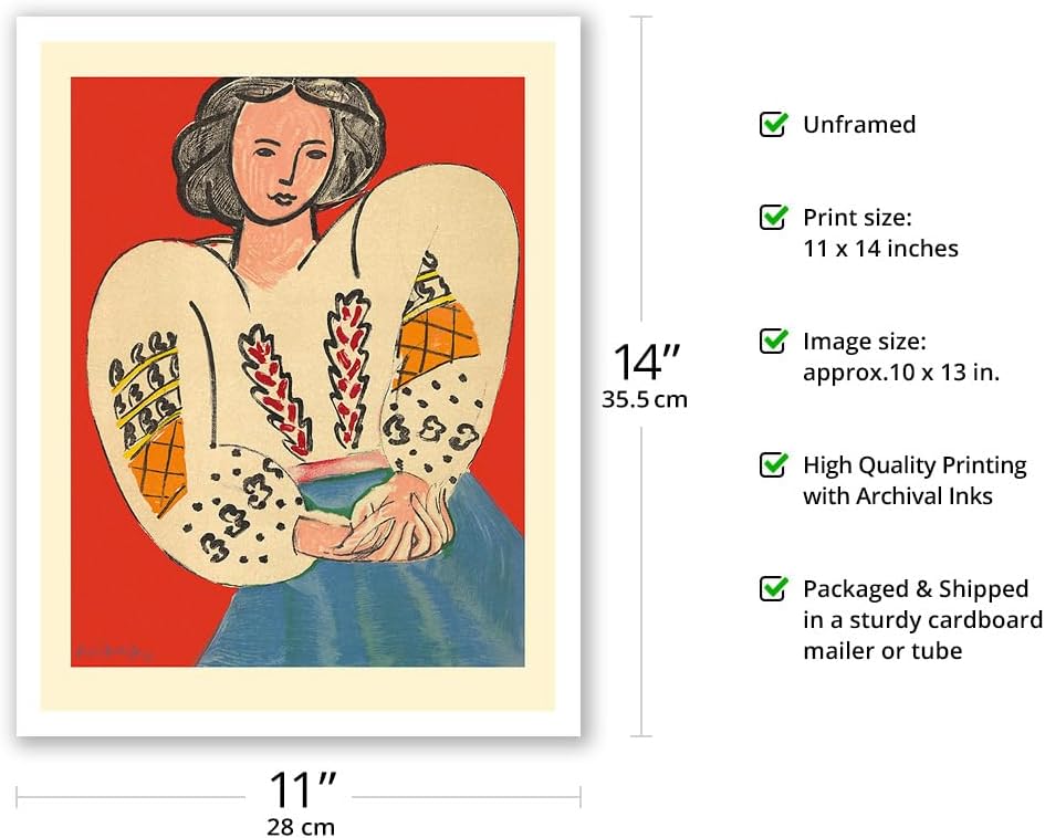 Romanian Blouse (La Blouse Roumaine) - Fine Art Matte Paper Print from Original Color Lithograph by Henri Matisse