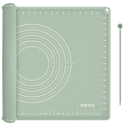 Silicone Baking Mat 28" x 20", Extra Thick Dough Rolling Mat with Measurements and Edge Heightening, Non-stick Food Grade Silicone Pastry Mat for for Pastry, Bread, Cookies, Pizza, Fondant, Pasta