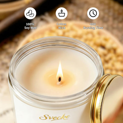 SVECKE Lemon Scented Candle 7oz Soy Wax Jar Candle Long Burning Aromatherapy Candle for Home Bedroom Gift for Women Men Housewarming New Home Gift