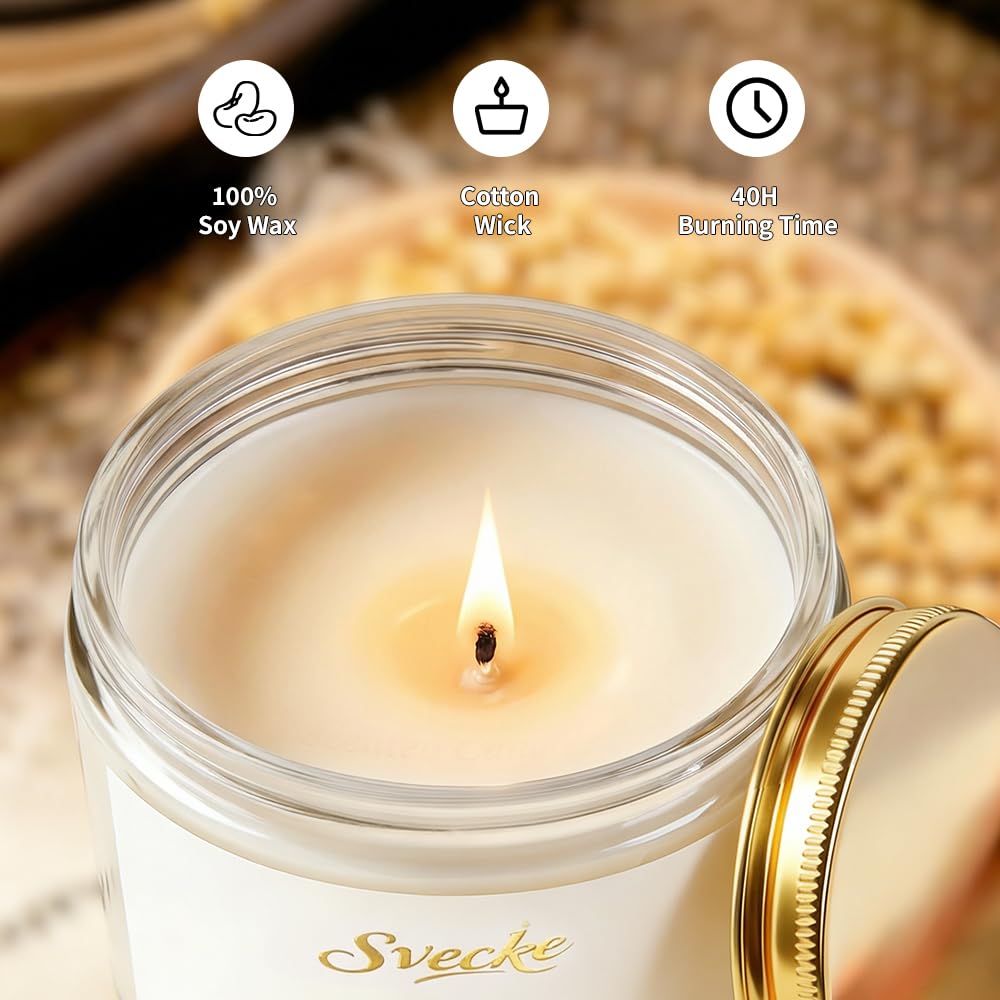 SVECKE Cedar Scented Candle 7oz Soy Wax Jar Candle Long Burning Aromatherapy Candle for Home Bedroom Gift for Women Men Housewarming New Home Gift