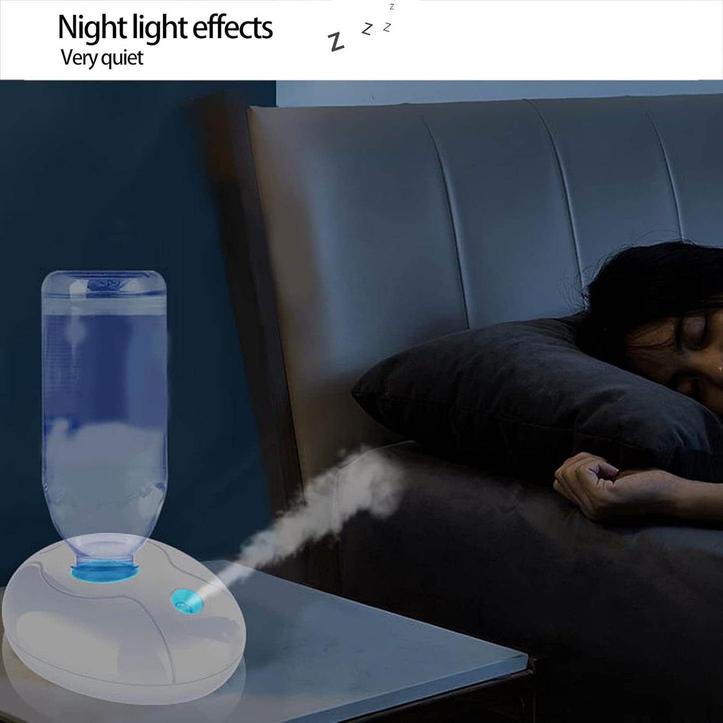 Mini Humidifier, Portable Air Humidifier, USB Plug Noiseless Water Bottle Humidifier for Bedroom Office