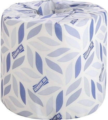 Genuine Joe Bath Tissue - 2-Ply Softness | 400 Sheets per Roll | 96 Count, 3" x 4" Size