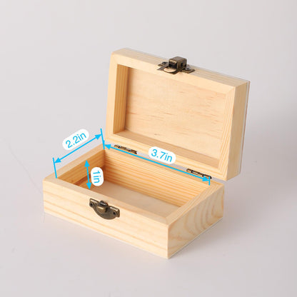 36 pcs Small Wooden Box for Crafts, 4.3inX2.7inX1.8in Unfinished Wooden Boxes with Lid Keepsake Box for Jewelry Storage DIY Crafts