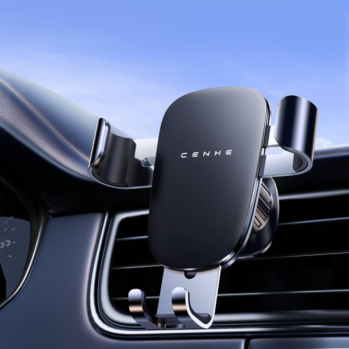 Generic Metal Hook Car Phone Holder Mount, Super Stable Air Vent Cell Phone 360 Rotation Car Mount, Fit for All Smartphones (Black)