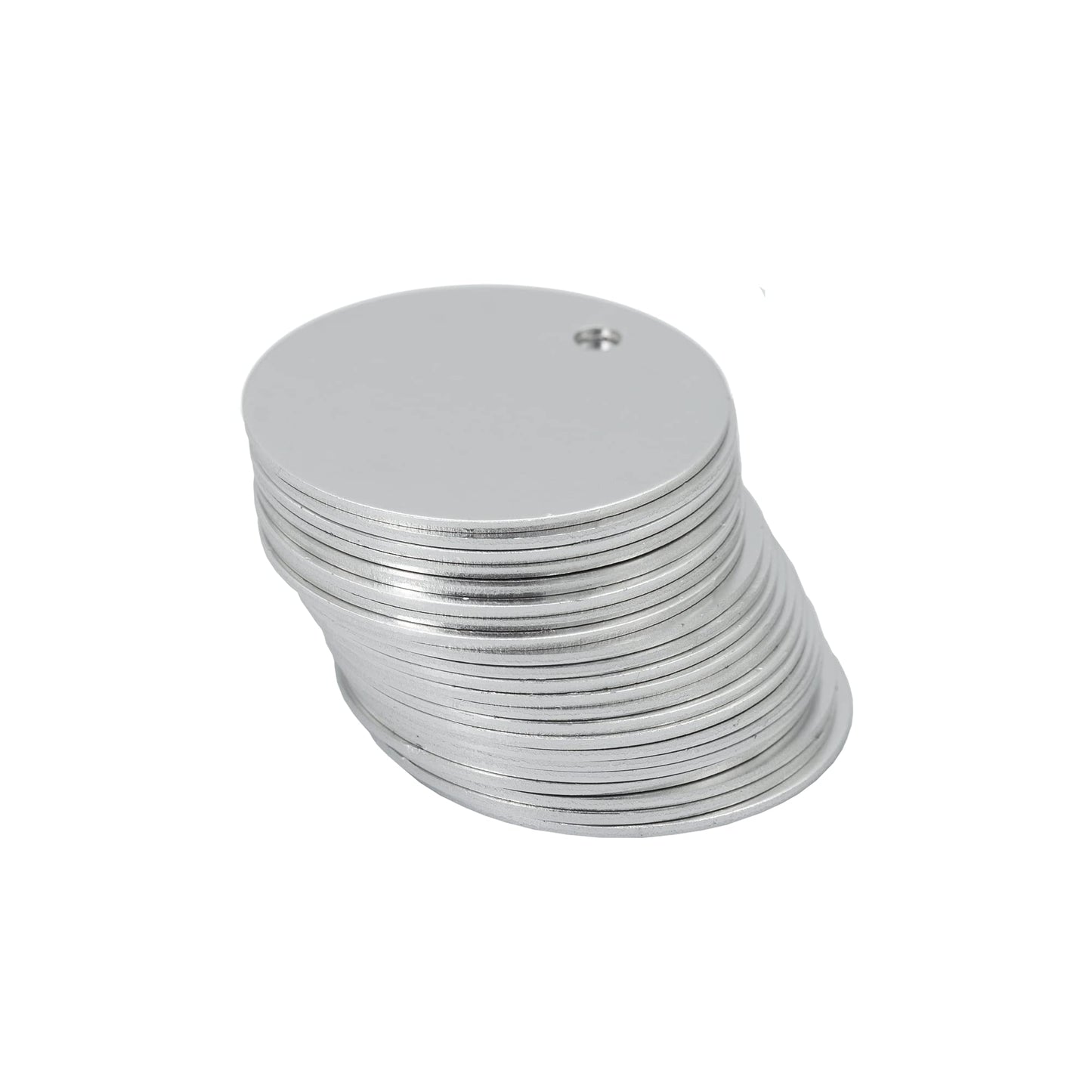 StayMax Round Aluminum Blank Tags Stamping Blanks Engraving Blanks 25 Pack (Siver)