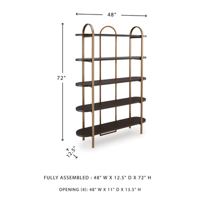 Signature Design by Ashley Brentmour 72" H Bookcase, Metallic & Dark Brown