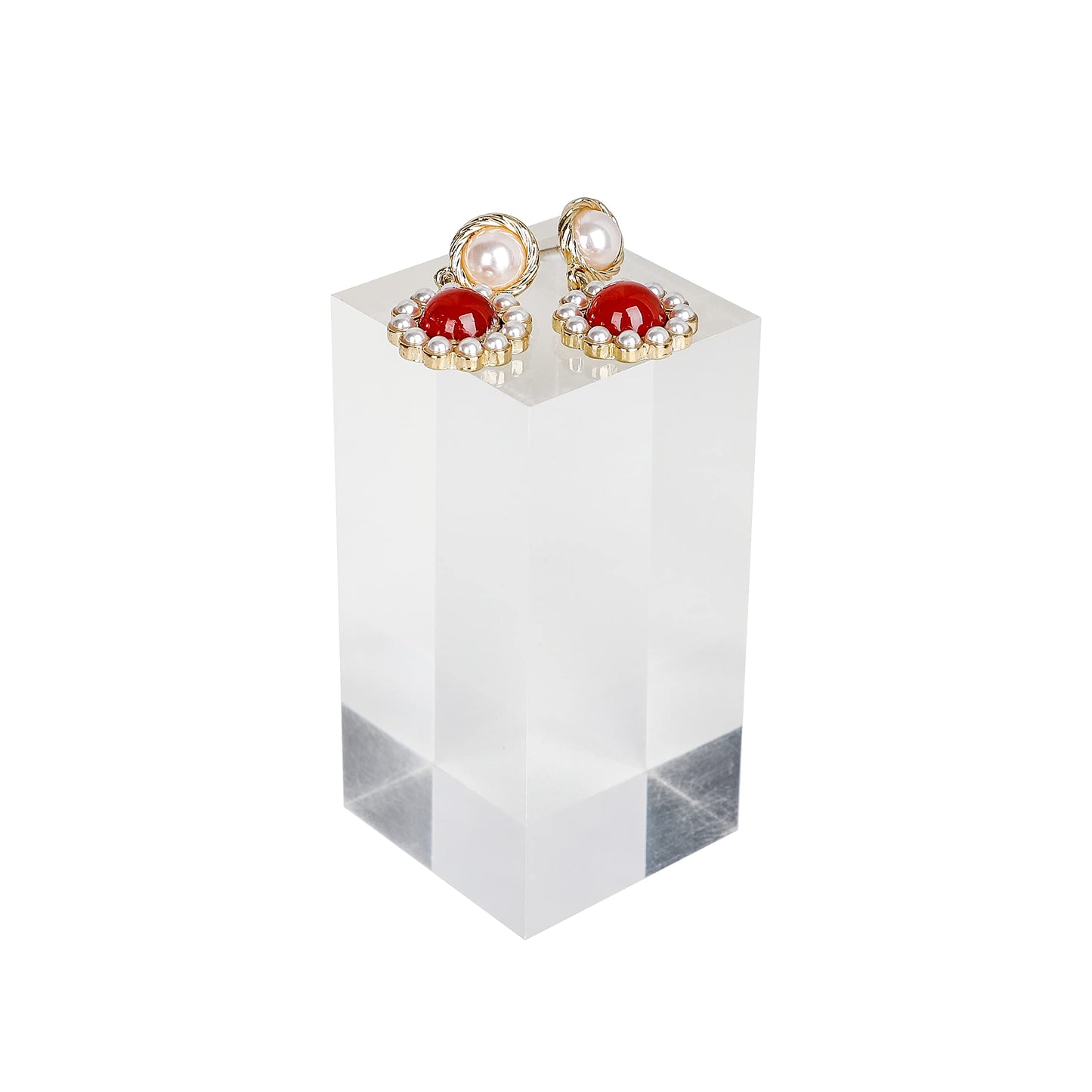 GemeShou Acrylic ring risers for display, Clear jewelry stand display risers, Retail earring riser for display home decor【1.57 L x1.57 W x3.15 H inch】