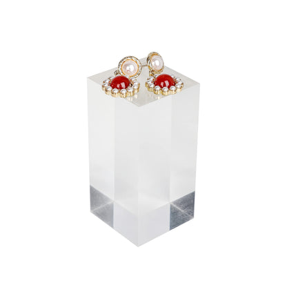 GemeShou Acrylic ring risers for display, Clear jewelry stand display risers, Retail earring riser for display home decor【1.57 L x1.57 W x3.15 H inch】
