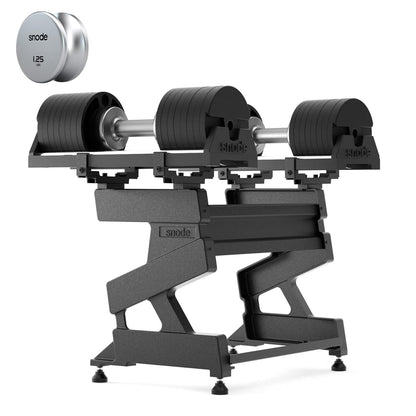 SNODE AD80 Adjustable Dumbbell Set 80LBS (Pair) with 10lb additional plates and Dumbbell Rack, Strength Equipment for Home Gym for Men and Women