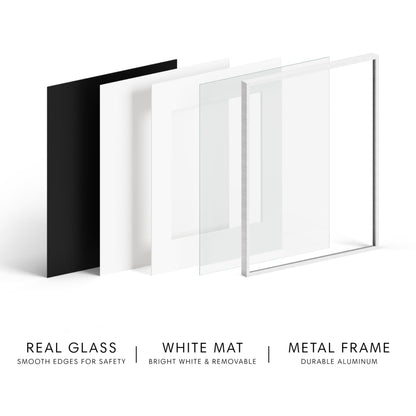 HAUS AND HUES 8x8 Picture Frame with Real Glass & White Premium-Grade Metal Matted to 4x4 - Aluminum Glass Hanging Frame - Includes Easel Back, Hanging Kit - Ideal for Home, Office (8x8 in, White)