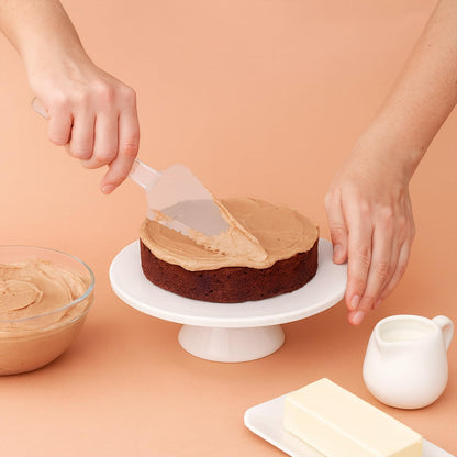 50Pcs 9.1Inch Plastic Disposable Cake Cutter Cake Server Cutting Spatula Knives Pie Pizza Pastry Slicer Serving Utensils for Kitchen Wedding Buffet (Clear)