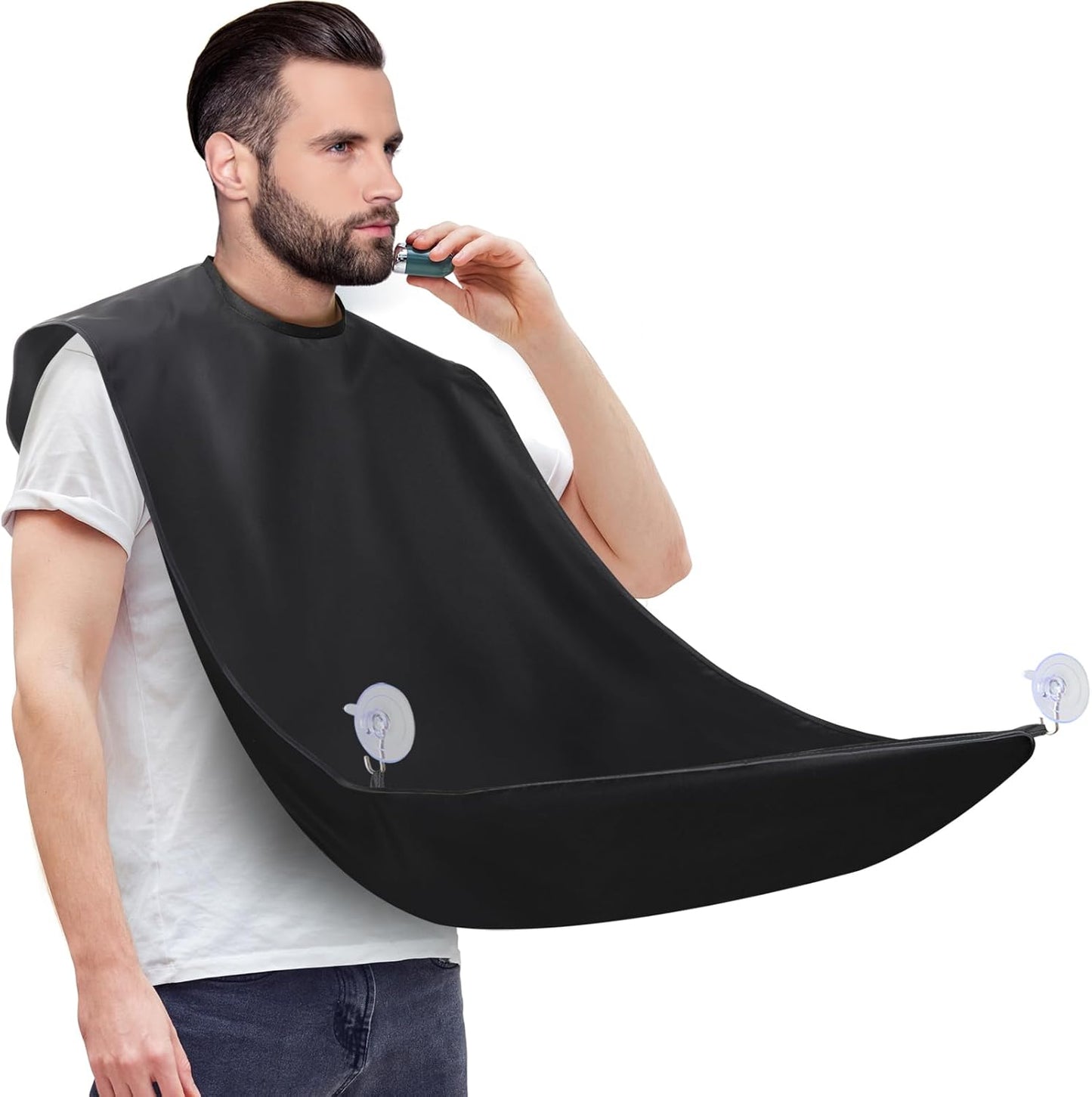 LUPYJI Trimming Beard Bib Apron, Adjustable Beard Hair Catcher, Christmas Gift for Dad