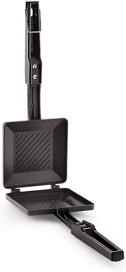 G & D Non-Stick Aluminum Double Sided Foldable Pan, 13 x 5 x 1.5 in for Frying and Sandwiches