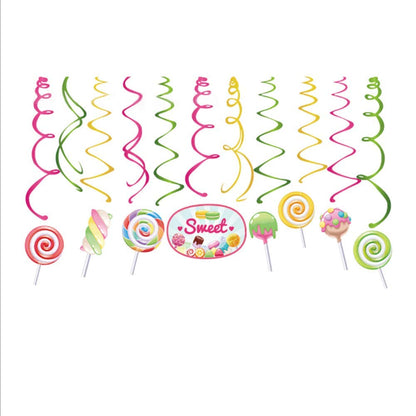 30Ct CandyLand Hanging Swirl Decorations, Lollipop Decorations for Kids, Home, Classroom, Baby Shower