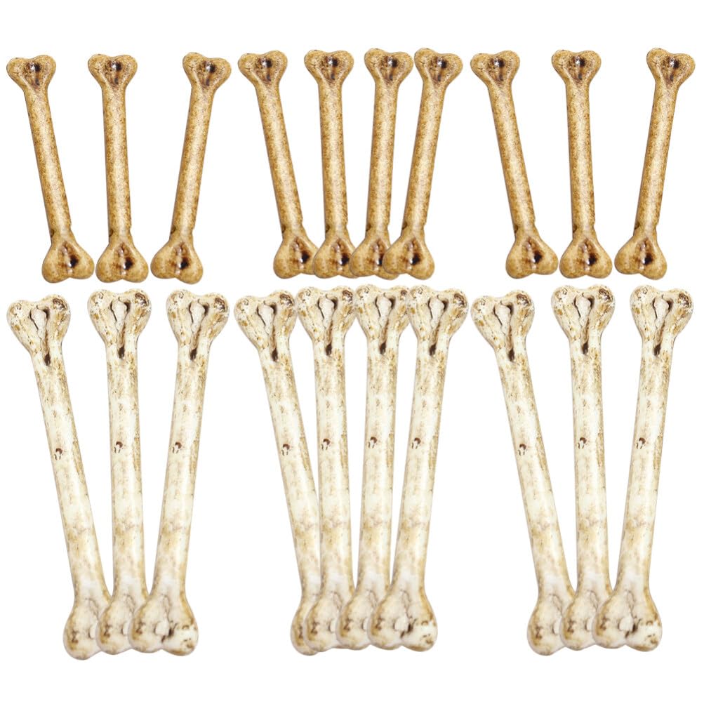 EXCEART 20pcs Mini Skeleton Bones Simulation Plastic Bone White Fake s Prop Skull Pendant Charm Artificial Ornaments Hanging Decor DIY Human Skeleton Costume