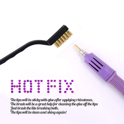 GGLTECK Hotfix Applicator Rhinestones, DIY Hot Fix Rhinestone Applicator Wand Setter Tool Kit with 7 Different Sizes Tips, Tweezers & Brush Cleaning kit and 2 Pack Hot-Fix Crystal Rhinestones