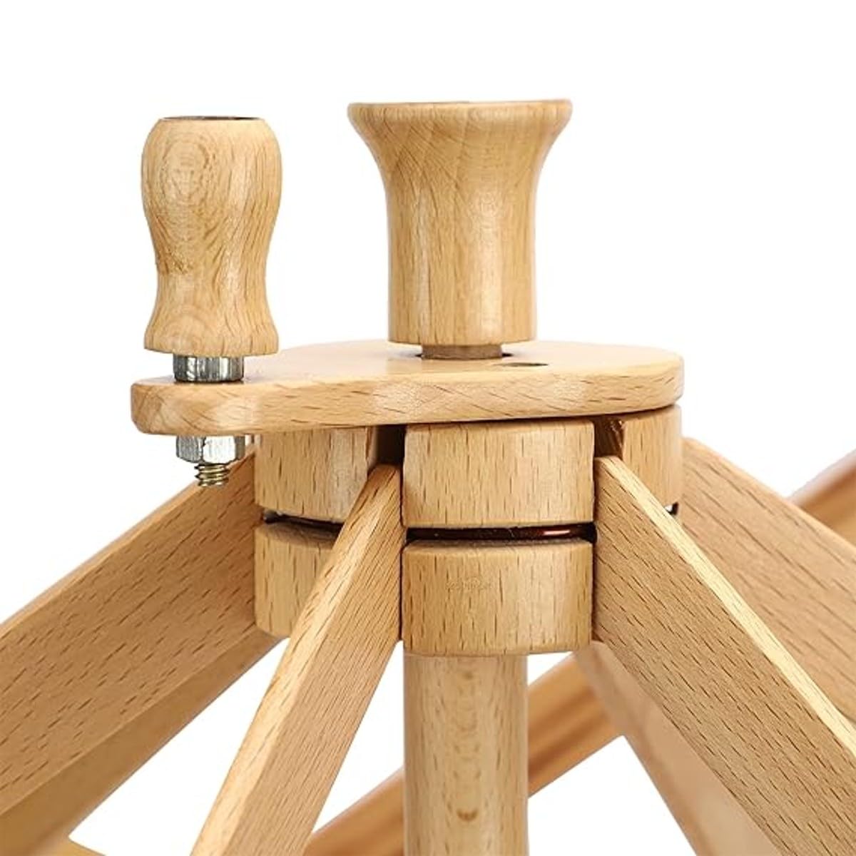 Wooden Yarn Ball Winder - Handcrafted Knitting & Crocheting Yarn Bobbin Winder - Knit Picks Umbrella Yarn Swift Tabletop - Center Pull Wool String Holder Winding Machine (Off-White, Umbrella Swift)