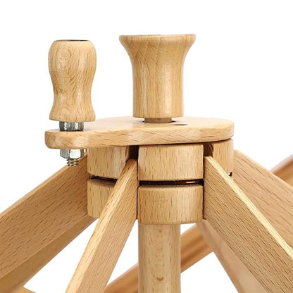 Wooden Yarn Ball Winder - Handcrafted Knitting & Crocheting Yarn Bobbin Winder - Knit Picks Umbrella Yarn Swift Tabletop - Center Pull Wool String Holder Winding Machine (Off-White, Umbrella Swift)