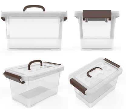 WYT Clear Storage Latch Box, 6 Pack Storage Organizer Bins with Latching Handle and Lids, 3.5 Quart