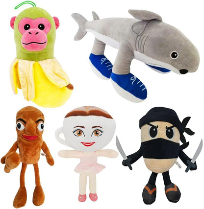 LINJABASZKZ Tralalero SahurPlush – 12" Animal Soft Pillow Toy – Funny Tung Tung Meme-Inspired Collectible for Fans 5pcs (Green)
