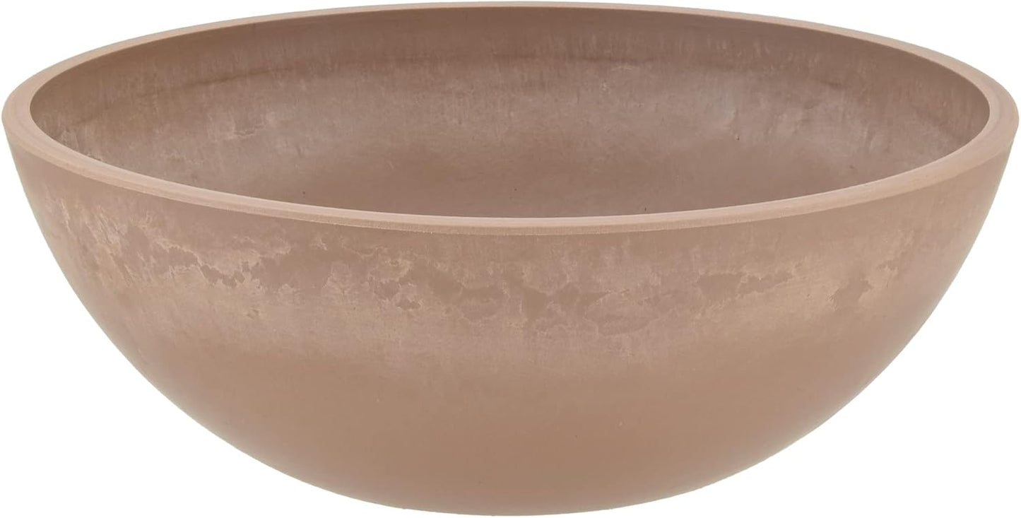 PSW Pot Collection | M30TP 12-Inch Low Bowl Planter - Drillable, Shallow Design for Succulents & Herbs, Taupe